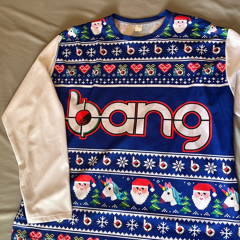 Men’s Bang Energy holiday “sweater”